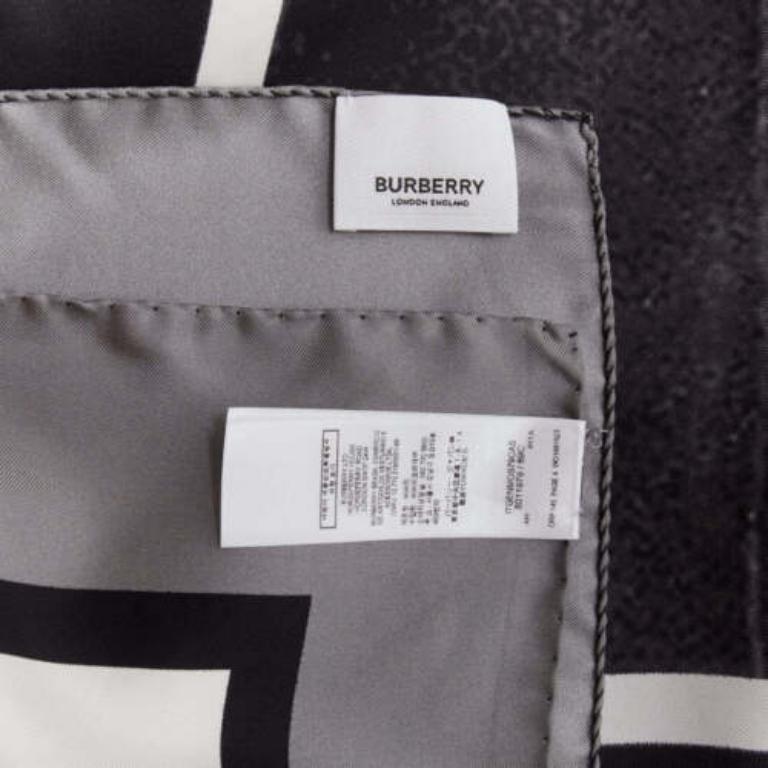 BURBERRY Riccardo Tisci Schal aus Seide mit Londoner Logo und grauem Einhorn-Aristokratendruck aus Seide im Angebot 2