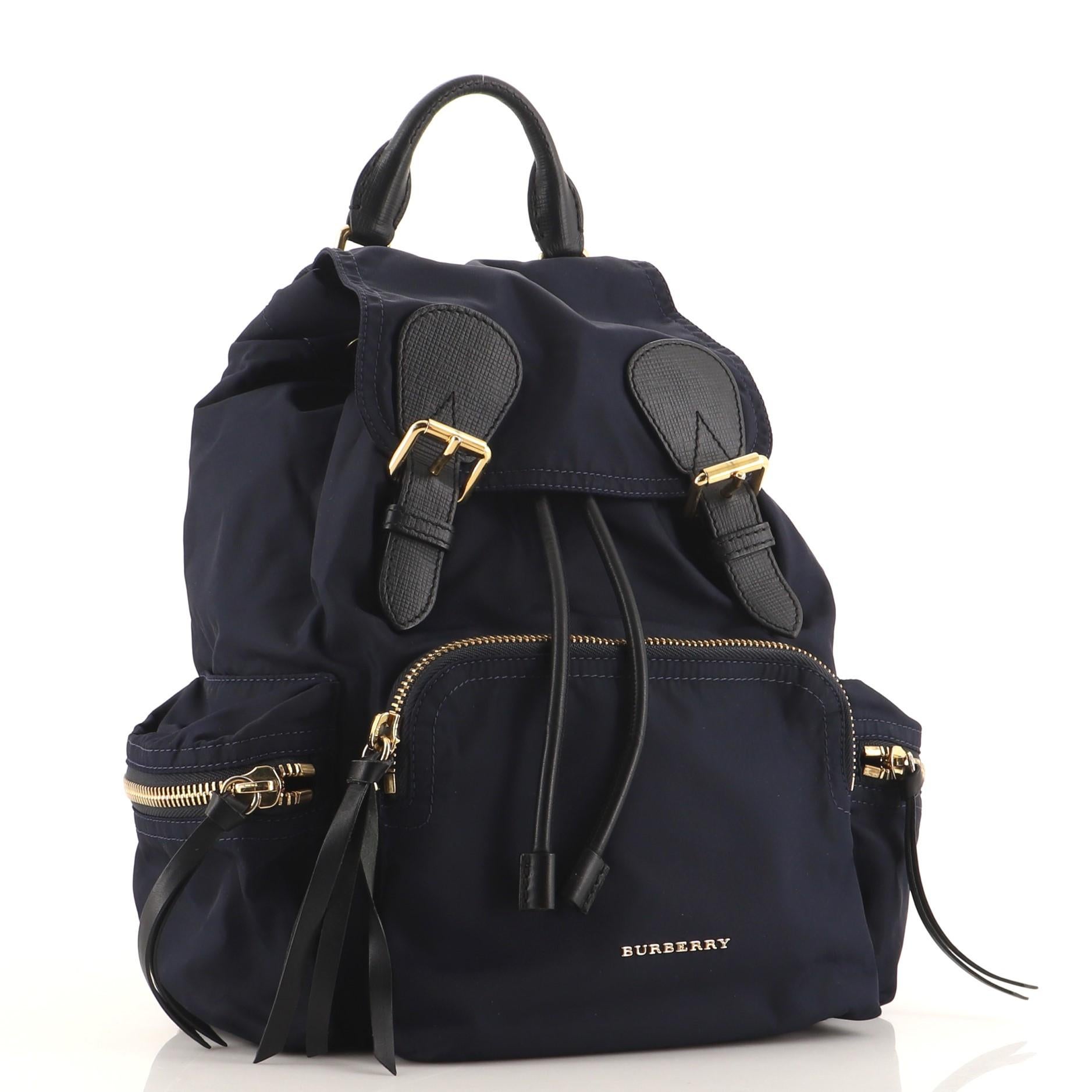Burberry Rucksack Backpack Nylon with Leather Medium For Sale at 1stDibs
