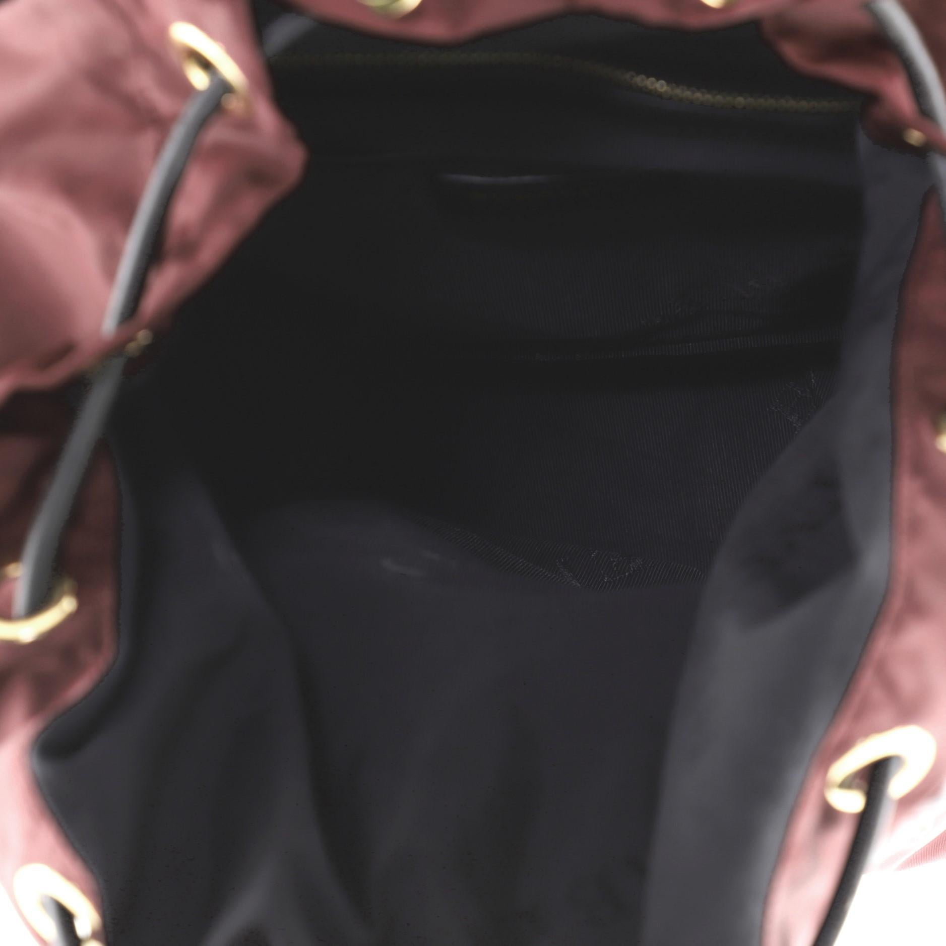 Black Burberry Rucksack Backpack Nylon With Leather Medium
