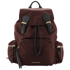 Burberry Rucksack Backpack Nylon With Leather Medium 