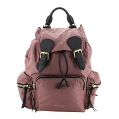 Burberry Rucksack Backpack Nylon With Leather Medium