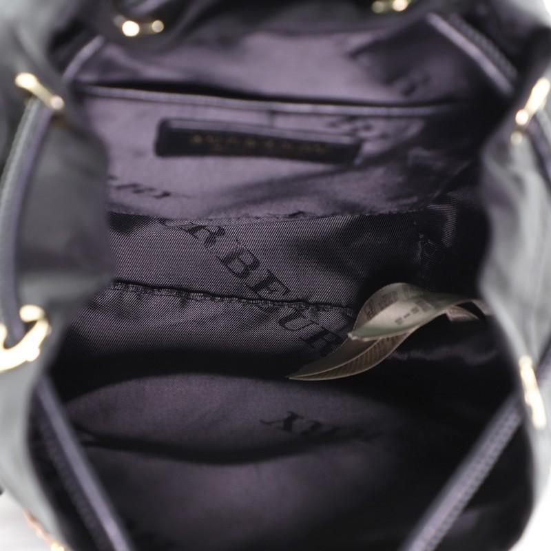 Black Burberry Rucksack Backpack Nylon with Leather Small