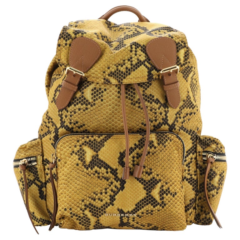 Burberry Rucksack Backpack Snake Print Nylon with Leather Large at ...