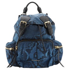 Burberry Rucksack Backpack Snake Print Nylon with Leather Large