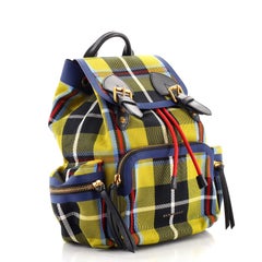 Burberry Rucksack Backpack Tartan Cotton Medium