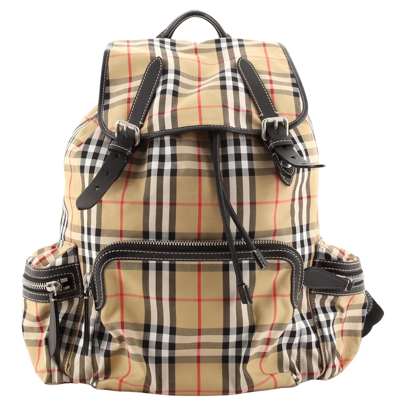 Burberry The Large Rucksack in Technical Nylon and Leather Large at ...