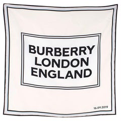 Burberry Runway Logo Print Silk Square Scarf  - Not Selling In Store