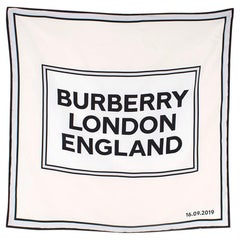 Burberry Runway Logo Print Silk Square Scarf - Not Selling In Store