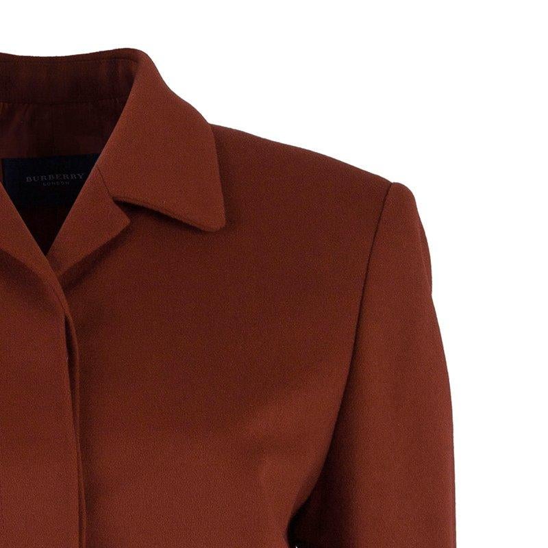 Burberry Rust Red Wool Skirt Suit S In Excellent Condition In Dubai, Al Qouz 2