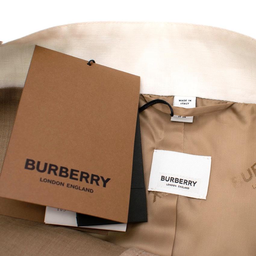 Beige Burberry S/S 2020 Pecan Melange Wool & Cashmere Waistcoat XXS US 0  For Sale
