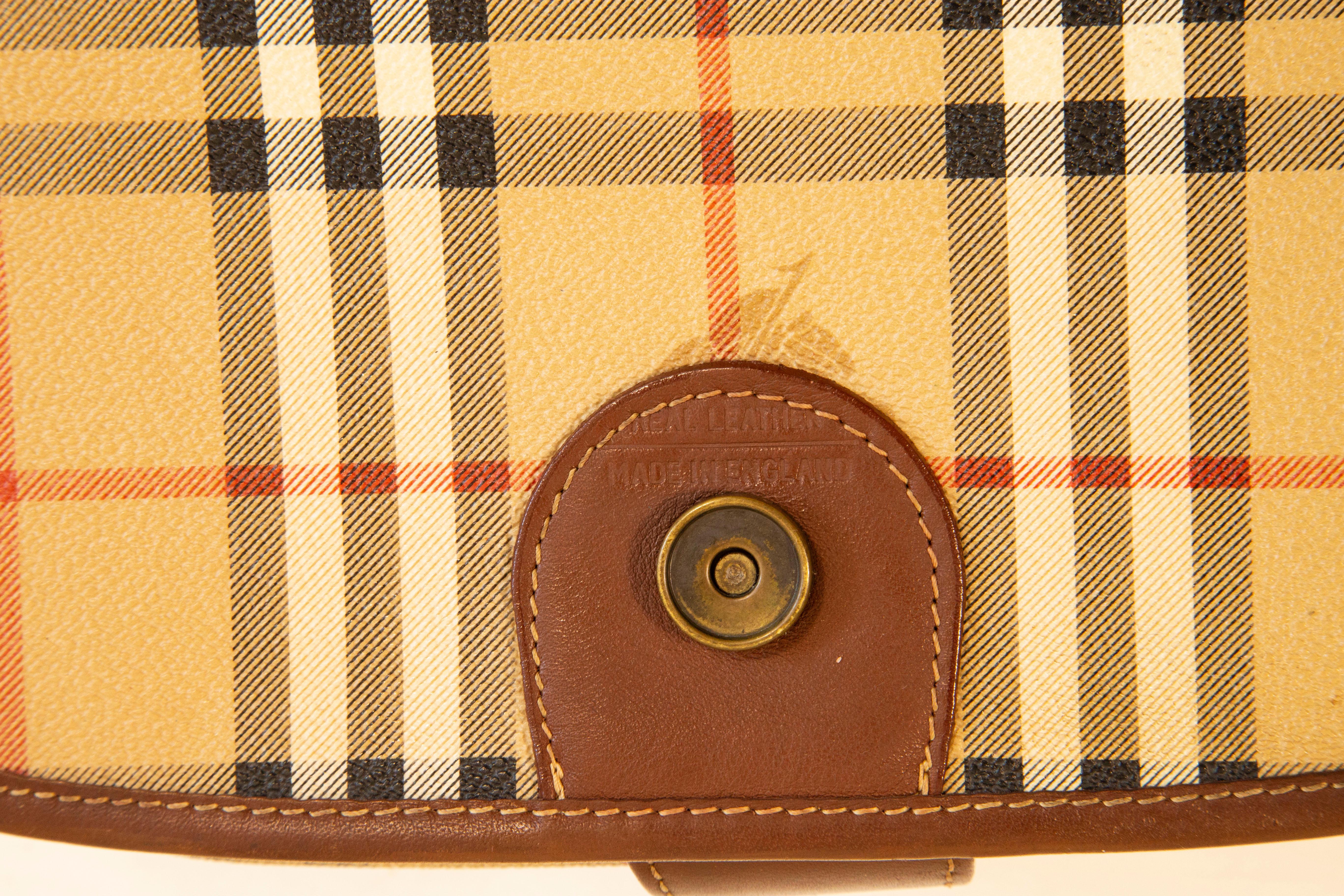 Burberry Saddle Bag in Coated Canvas with the Burberry Classic Check Print For Sale 3