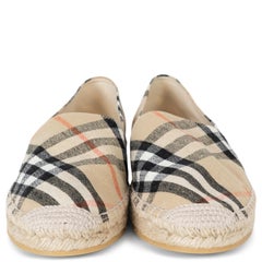 BURBERRY Sand beige Leinwand IP CHECK ESPADRILLES Flats Schuhe 37.5