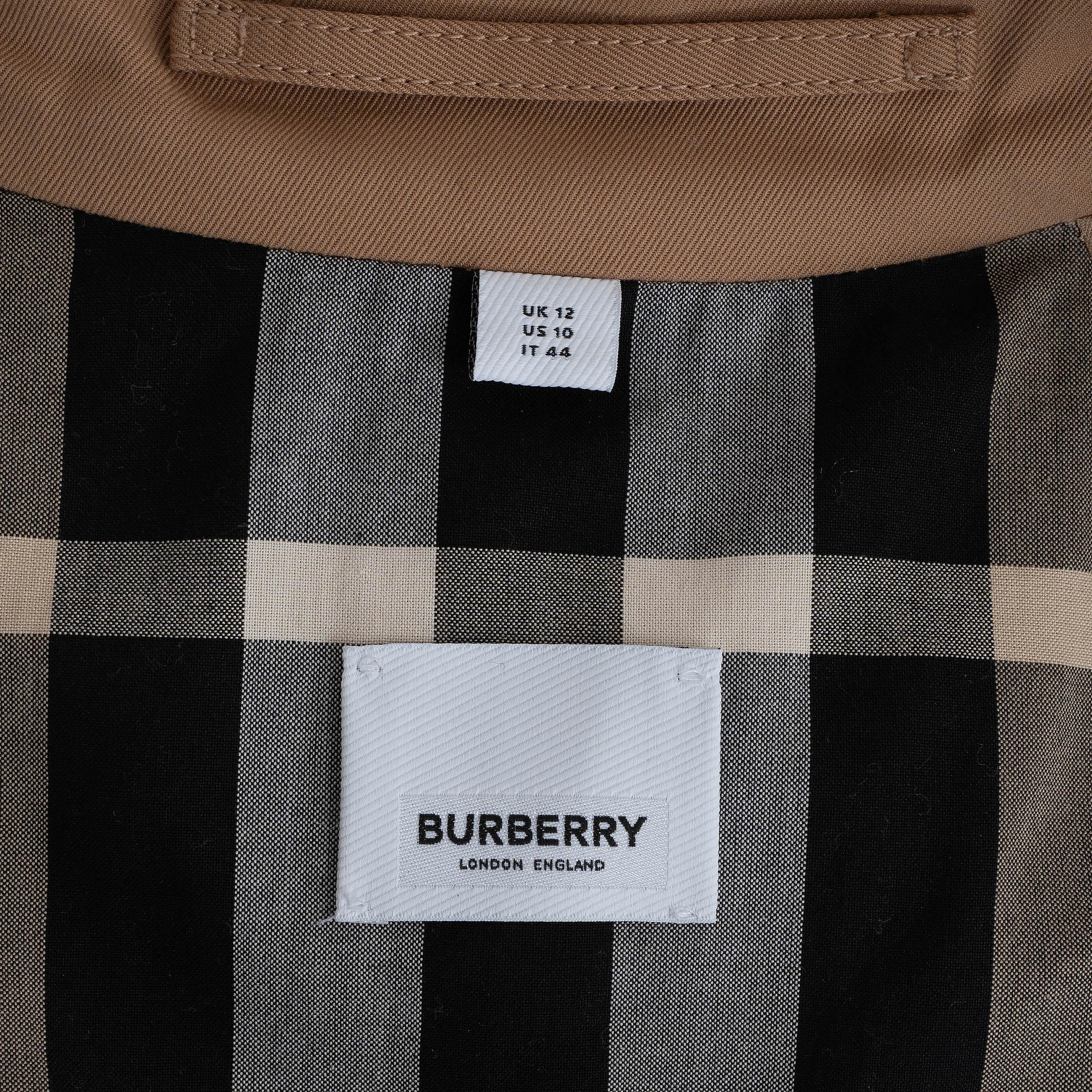 BURBERRY sand WATERLOO LONG DENIM DETAILED TRENCH Coat Jacket 12 L For Sale 2