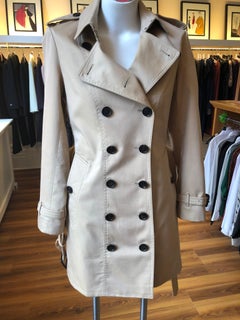 Burberry Sandringham Mid-Lenght Trench Coat 10UK 6US in Light Khaki