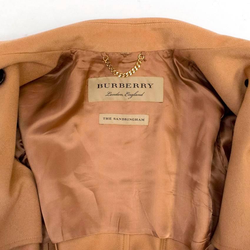Burberry 'Sandringham' Tan Cashmere Trench Coat - Size L 2