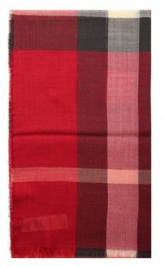 Burberry Scarf crimson pink check GAUZE HALF MEGA CHECK 39149621