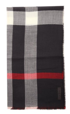 Burberry Scarf navy check GAUZE HALF MEGA CHECK 38620661