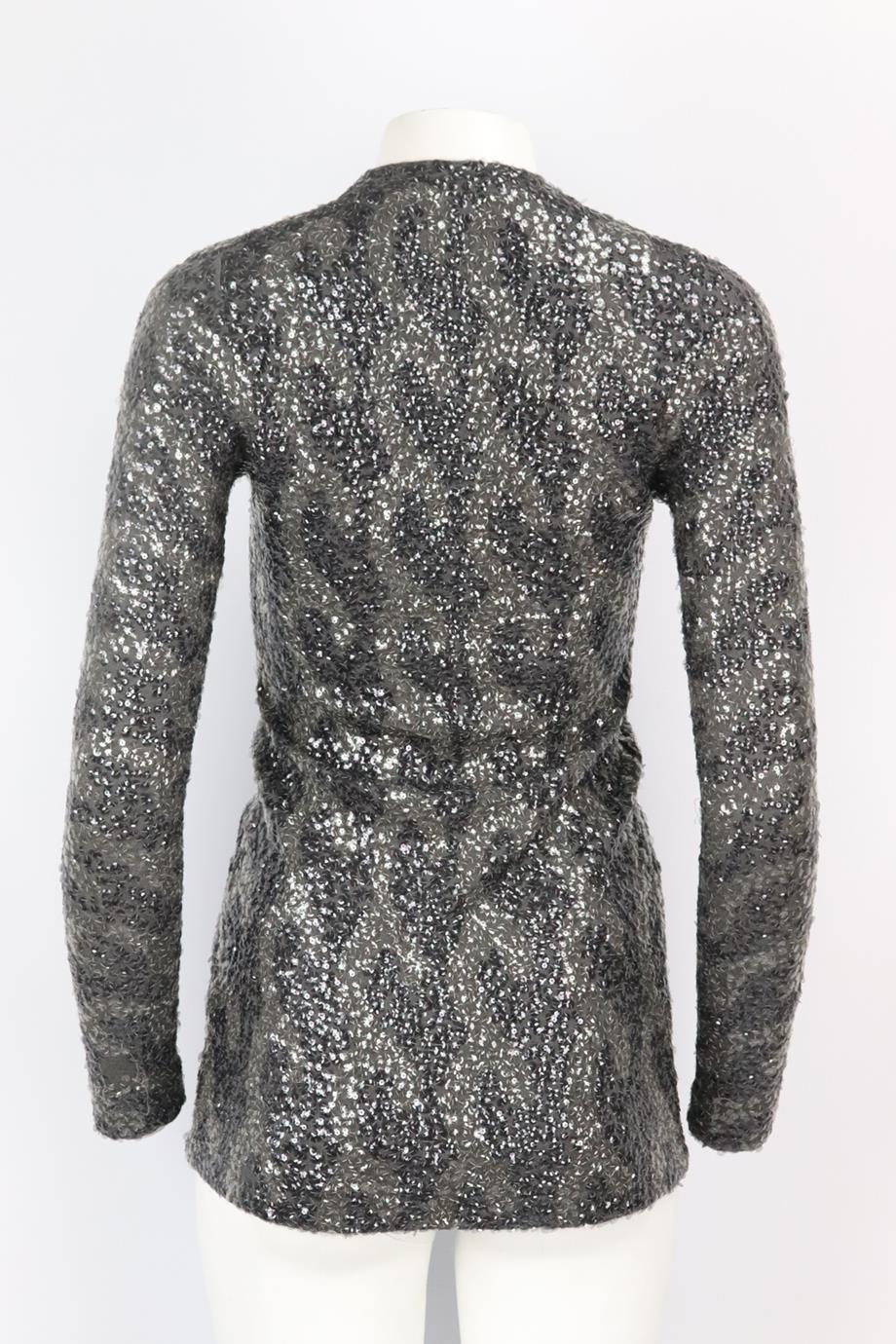 Burberry Sequined Wool Cardigan Xsmall In Excellent Condition In London, GB