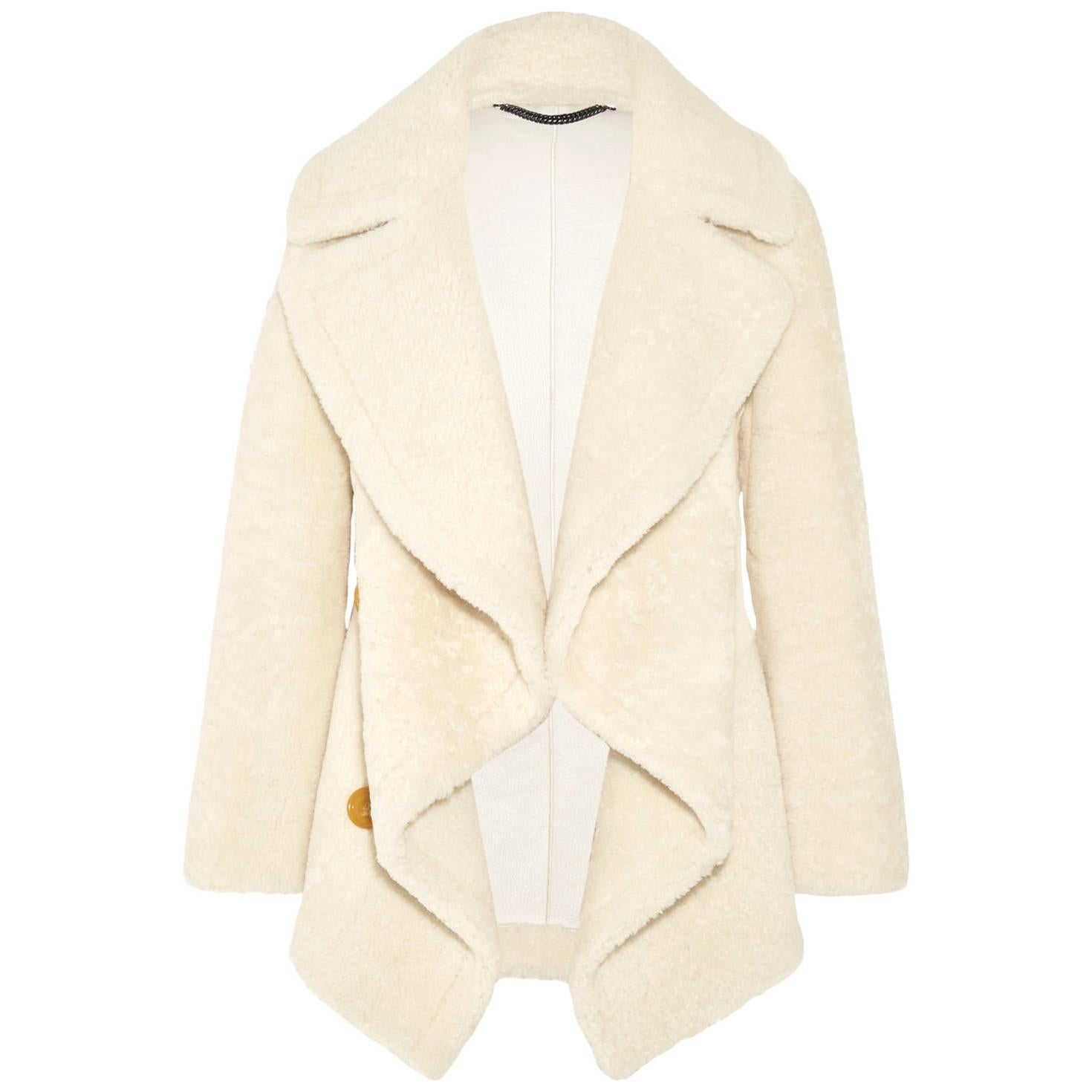 Burberry Shearling and Cable Knit Coat  For Sale