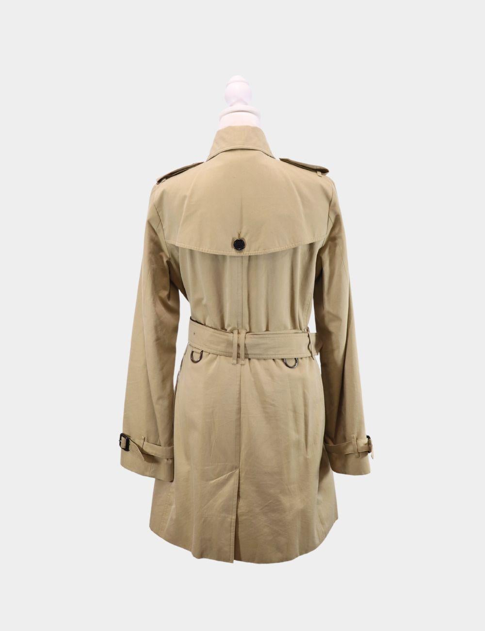 Brown Burberry Short Kensington Heritage Trench Coat Size UK 12