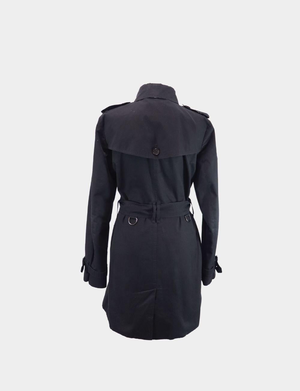 Noir Imperméable court Kensington Heritage de Burberry, taille UK 12