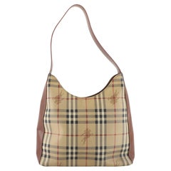 Burberry Shoulder Bag Haymarket Coated Canvas Medium