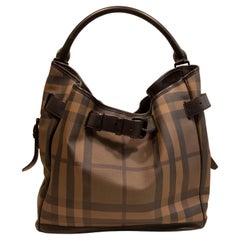 Used Burberry Shoulder Bag in Coated Canvas with Nova Check Pattern