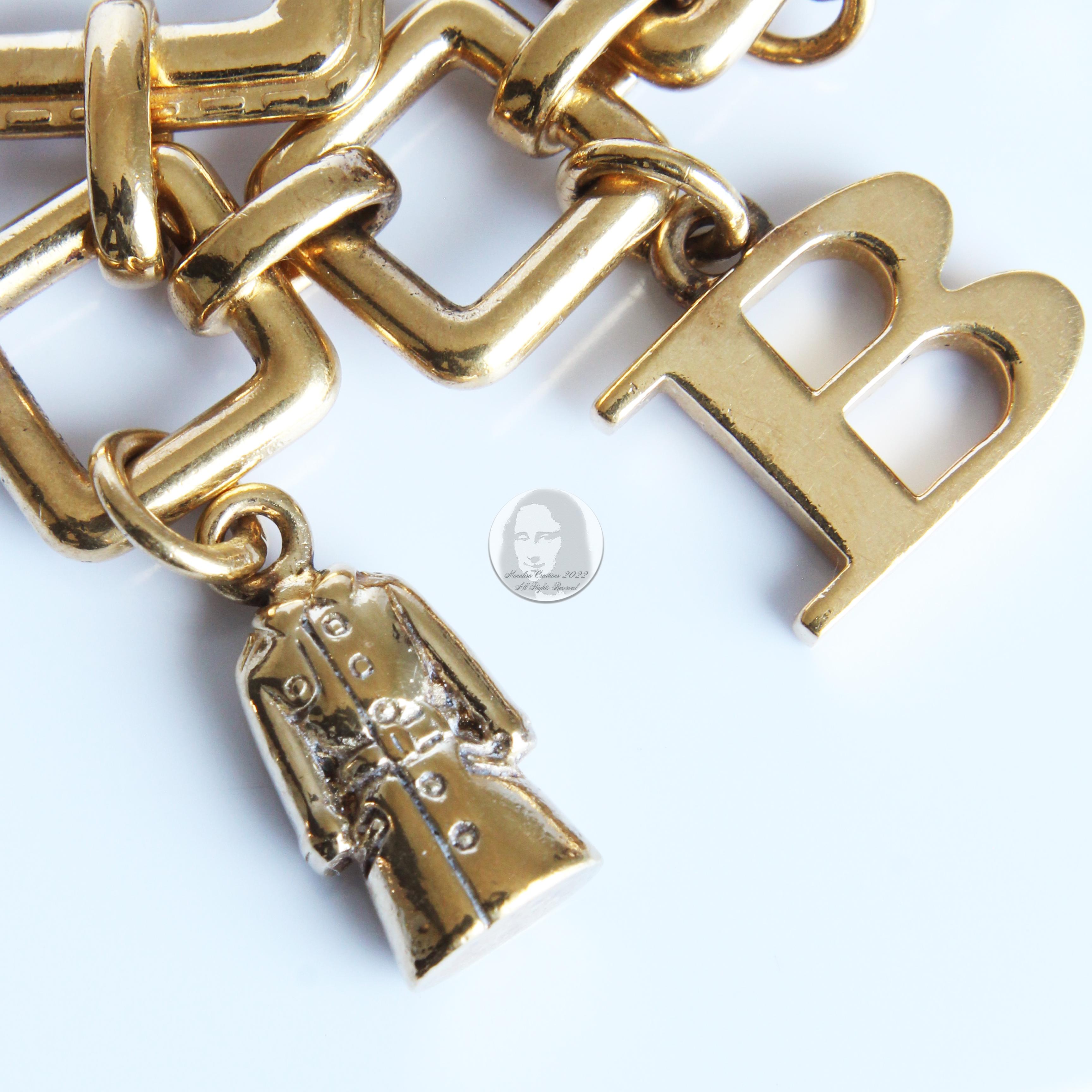 Burberry Signature Charm Bracelet Watch Gold Plated Sterling Silver Style BU5202 5