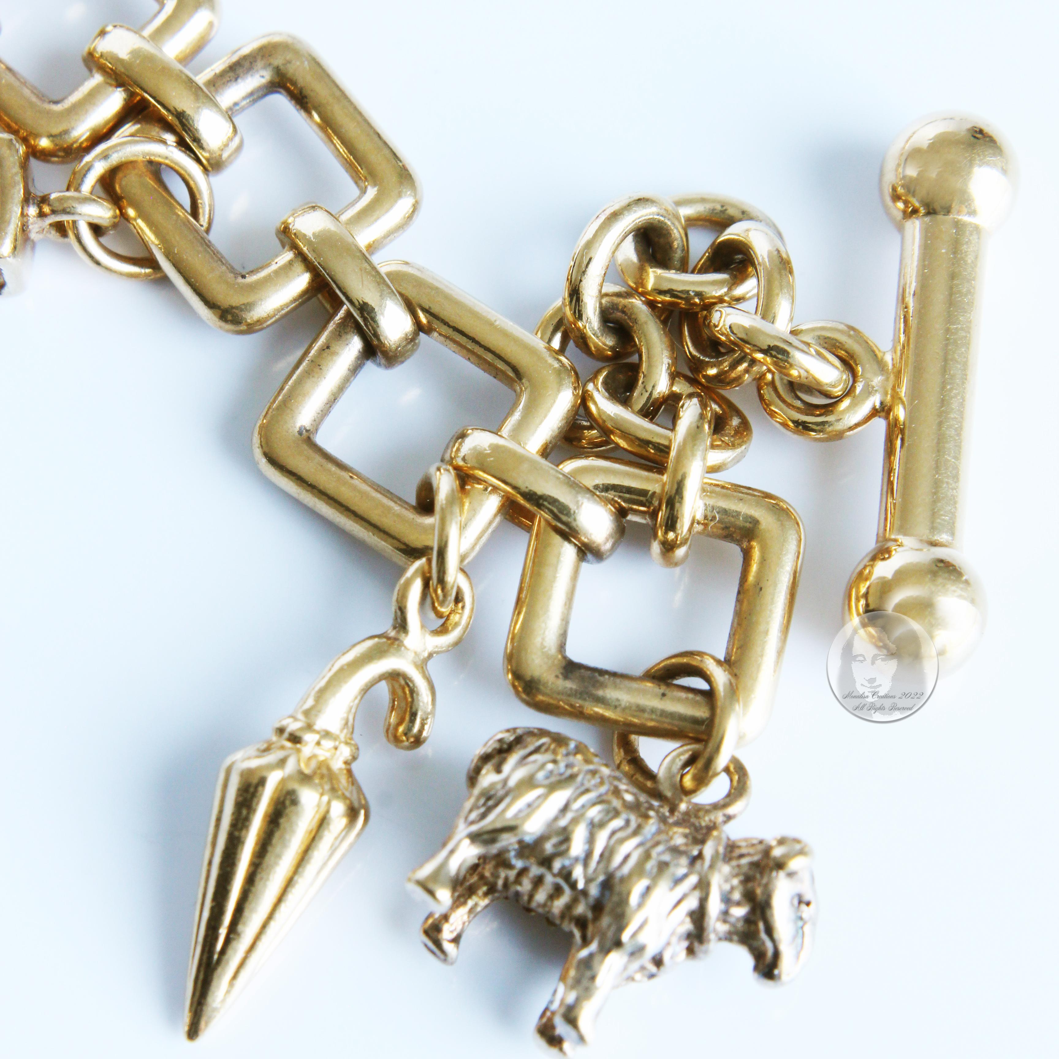 Burberry Signature Charm Bracelet Watch Gold Plated Sterling Silver Style BU5202 7