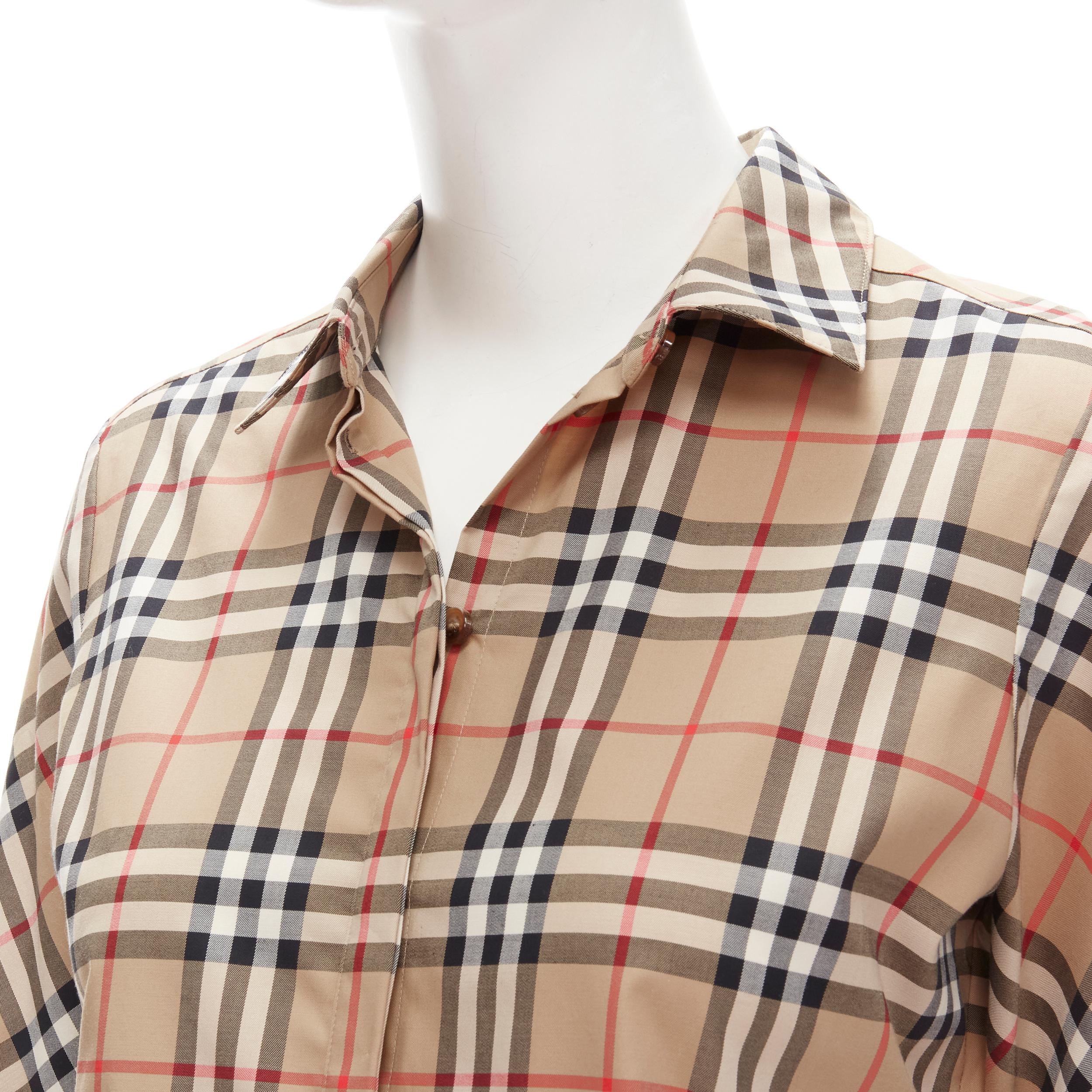 BURBERRY Signature House Check slim fit cotton long sleeve shirt XS In Excellent Condition In Hong Kong, NT
