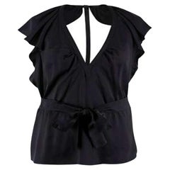 Burberry Silk Frilled Open Back Top