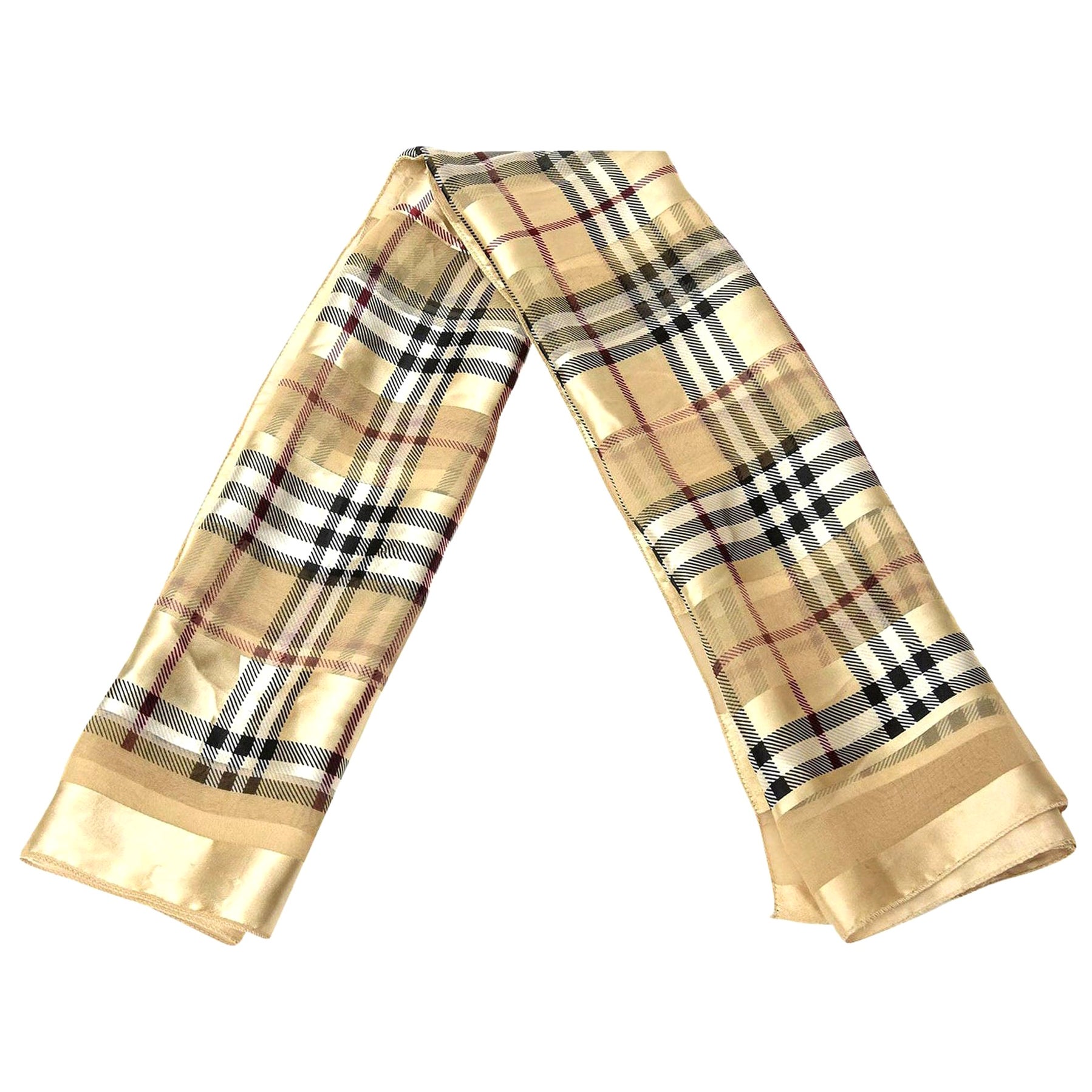 Sciarpa Burberry in raso di seta vintage