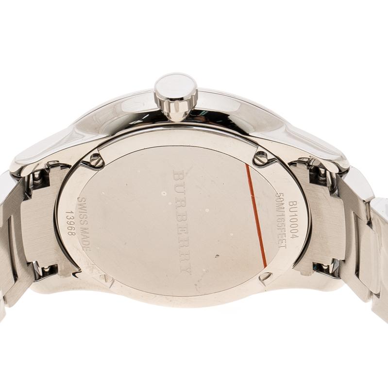 Burberry Silver Beige Stainless Steel Classic BU10004 Men's Wristwatch 40 mm 1