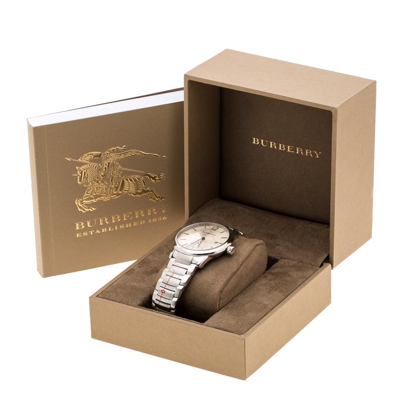 Burberry Silver Beige Stainless Steel Classic BU10004 Men's Wristwatch 40 mm 3