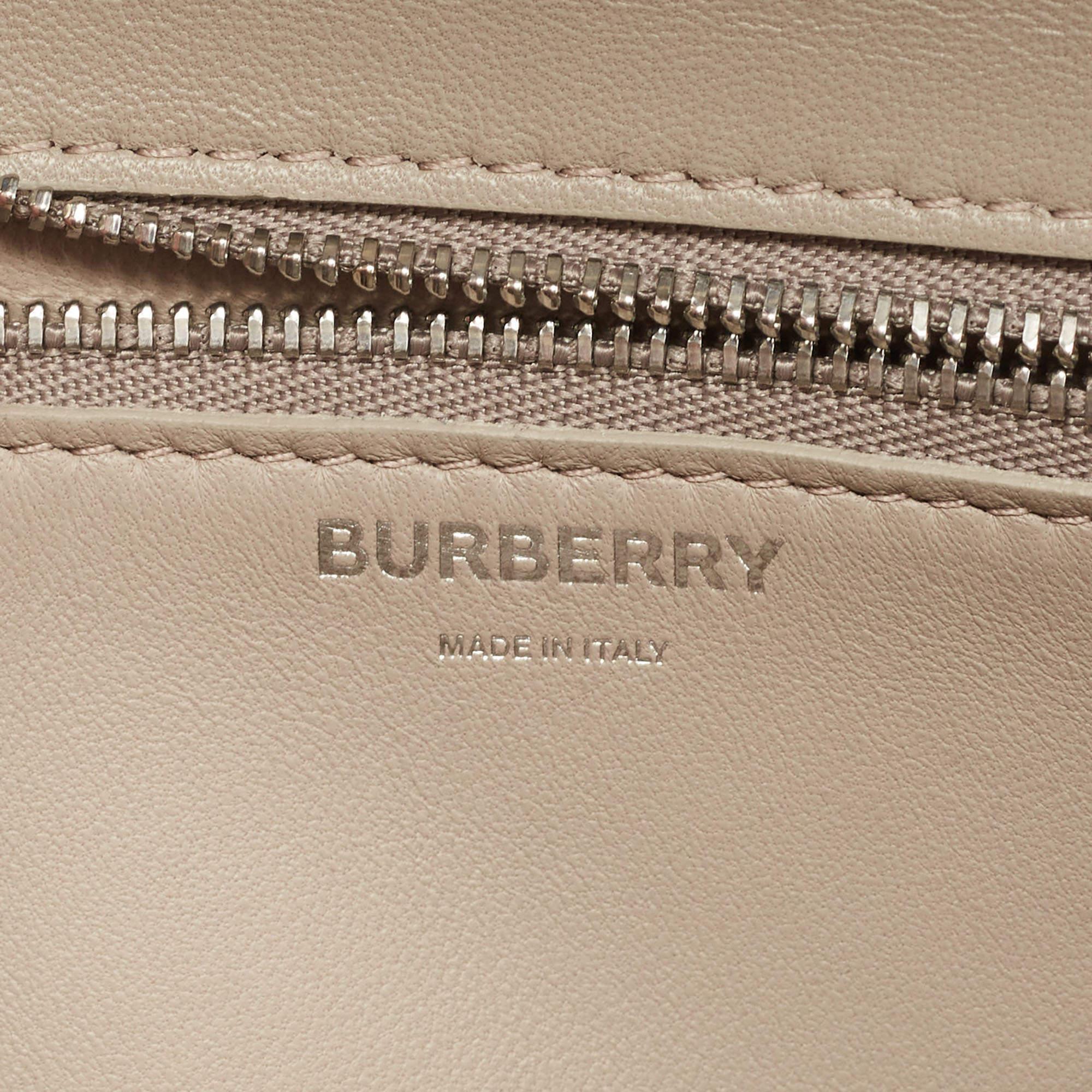 Burberry Silver Croc-Embossed Leather TB Buckle Crossbody Bag 7