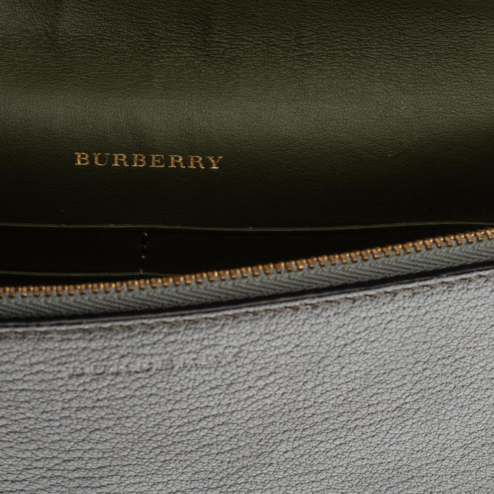 Burberry Silver Foil Leather Pecan Chain Strap Shoulder Bag 4