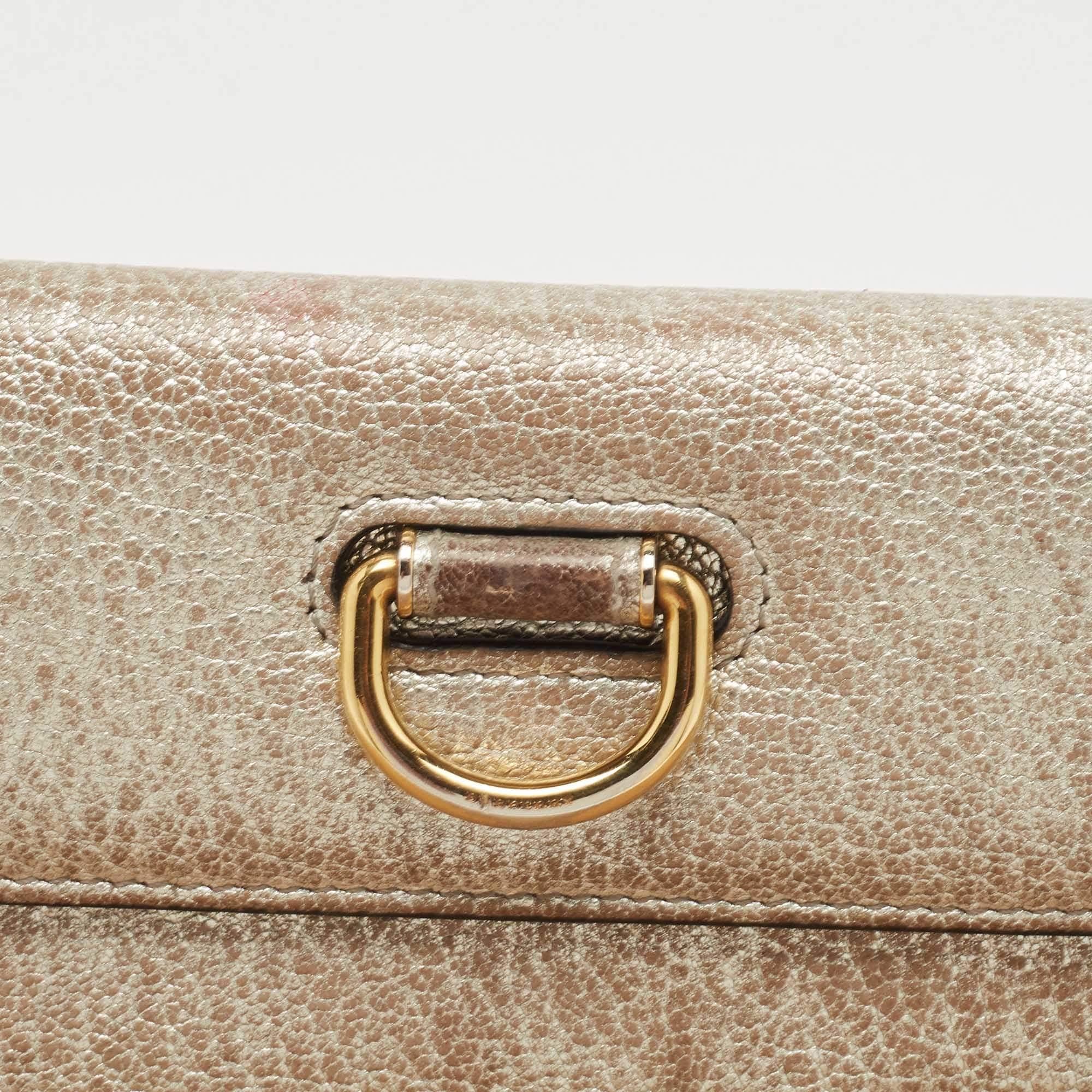 Burberry Silver Leather Continental Wallet For Sale 1