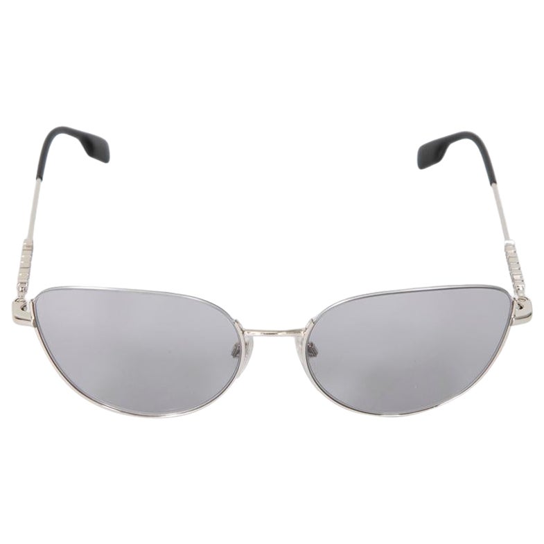 Burberry Silver Metal Harper Sunglasses For Sale