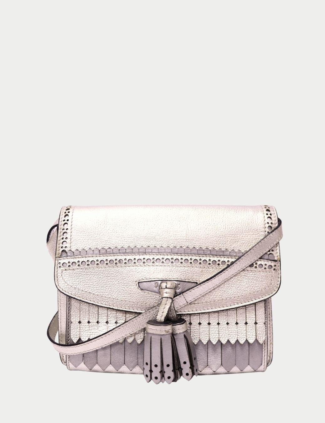 Burberry - Borsa a tracolla in pelle con motivo argento In condizioni buone in vendita a Amman, JO