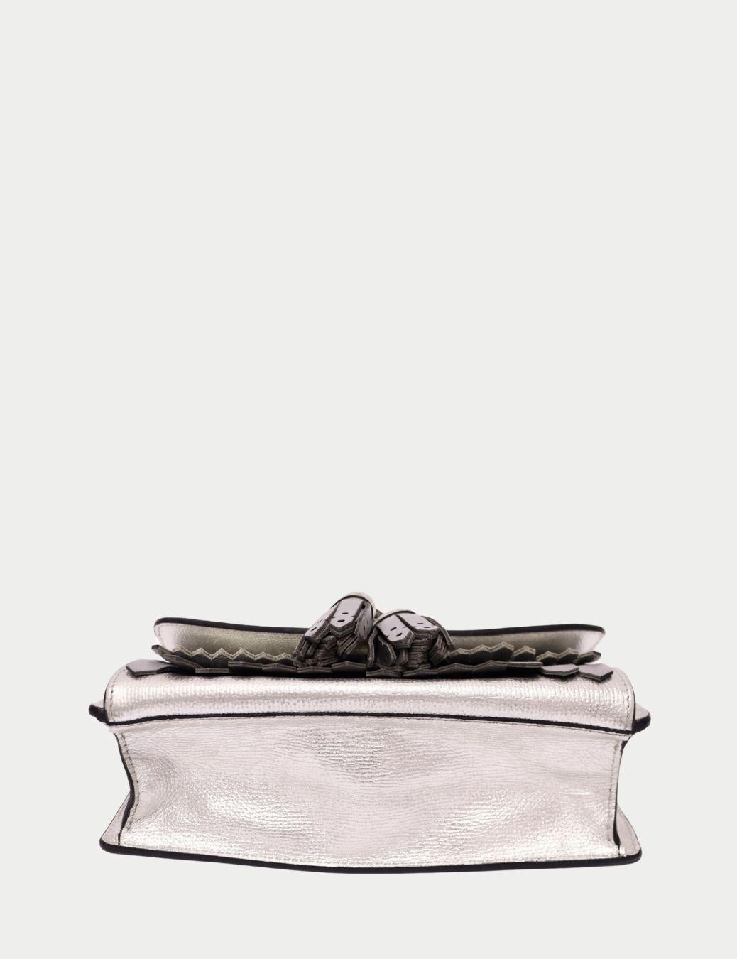 Donna Burberry - Borsa a tracolla in pelle con motivo argento in vendita