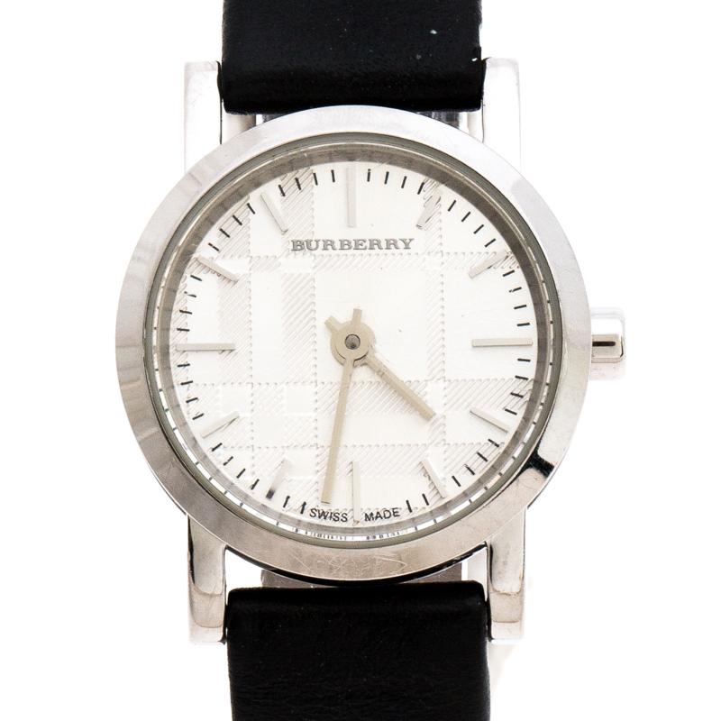burberry silver womens watch