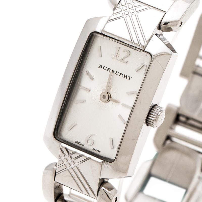 Contemporary Burberry Silver Stainless Steel Heritage BU4211 Women's Wristwatch 18 mm