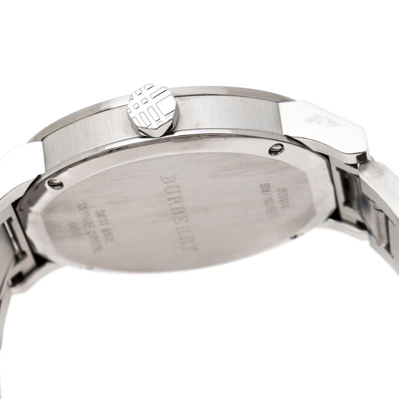 Burberry Silver Stainless Steel The City BU9900 Men's Wristwatch 42 mm In Good Condition In Dubai, Al Qouz 2