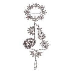 Burberry - Broche en cristal de la couronne de marguerites en métal argenté
