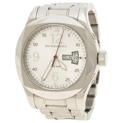 Burberry Silver White Military Inspired BU7637 Men's Wristwatch 43 mm