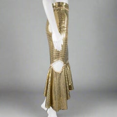 BURBERRY Size 0 Gold Beige Viscose Blend Disco Embellishment Mermaid Skirt