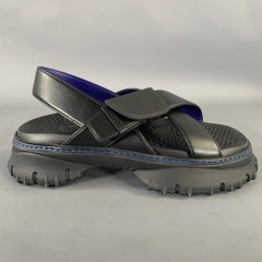 BURBERRY Size 10 Black Leather Sandals