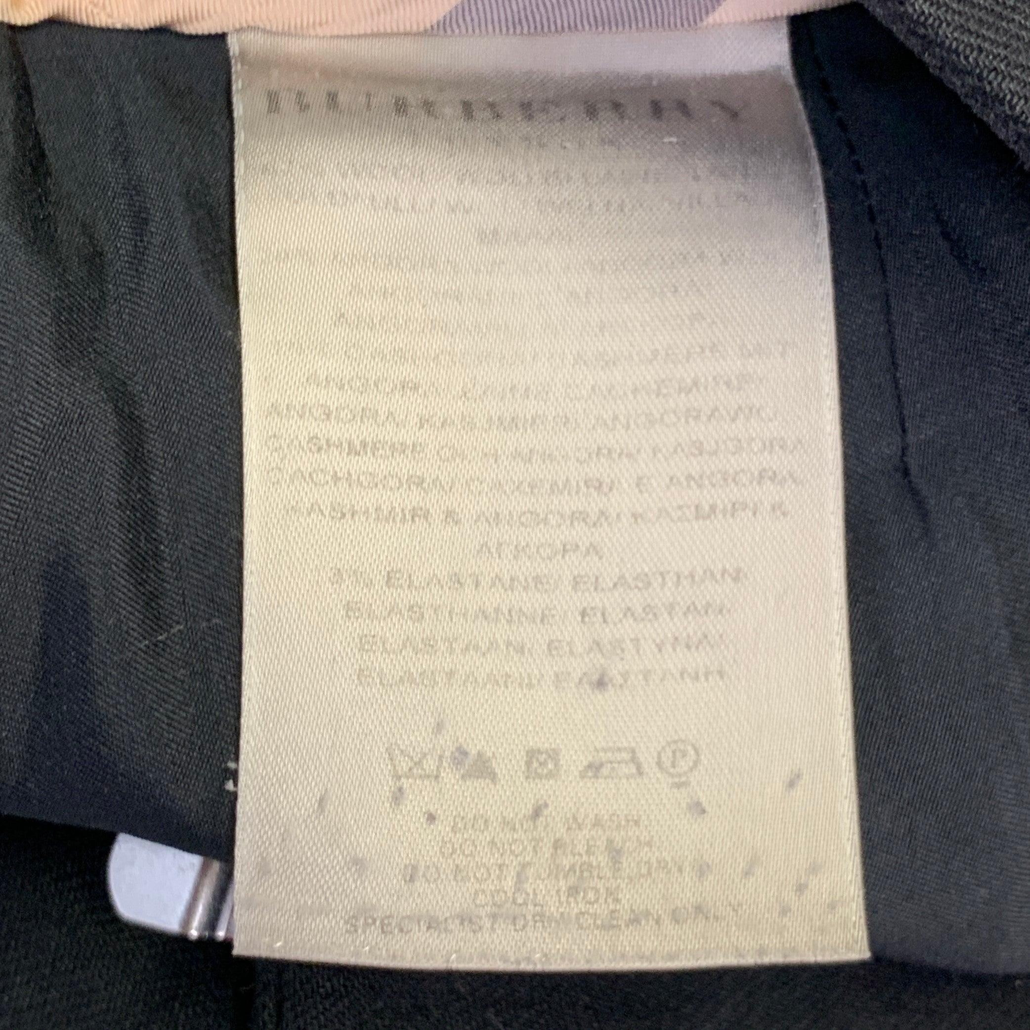 Burberry taglia 10 Pantaloni a gamba larga in misto lana nera con risvolto In condizioni ottime in vendita a San Francisco, CA