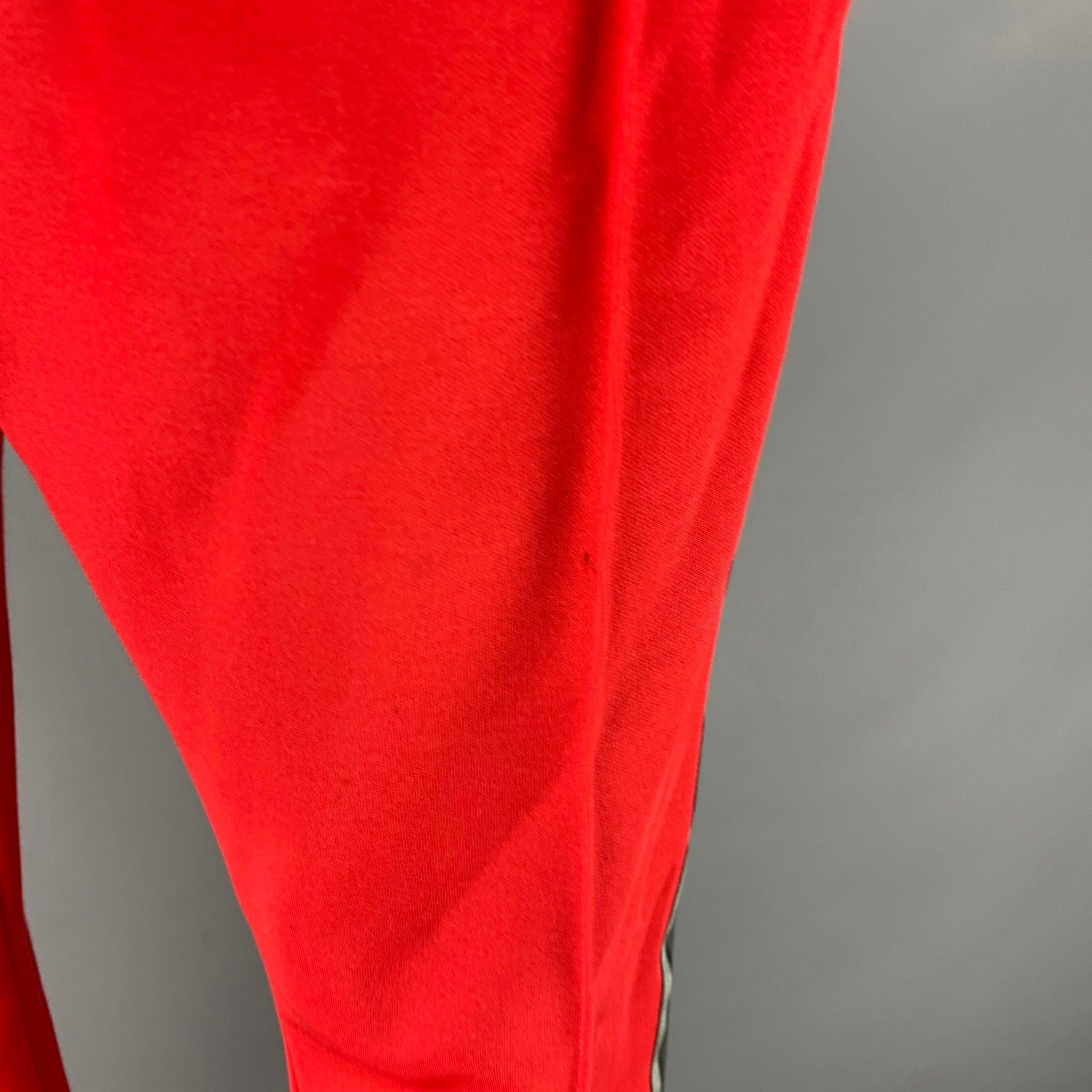 BURBERRY Size 10 Red White Polyester Cotton Casual Pants For Sale 2