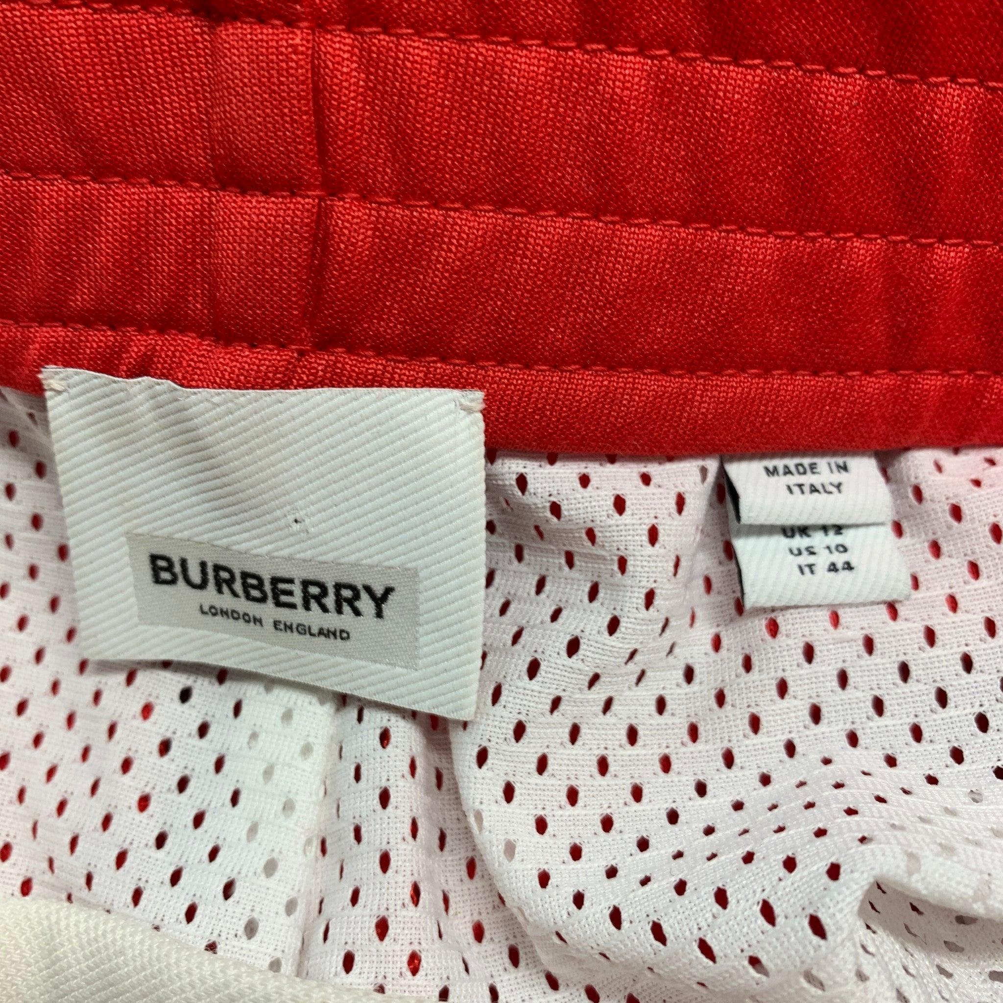 BURBERRY Size 10 Red White Polyester Cotton Casual Pants For Sale 3